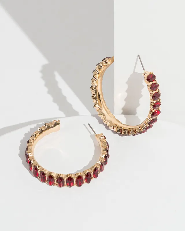 Red Pear Hoop Earrings sold by Collete Hayman