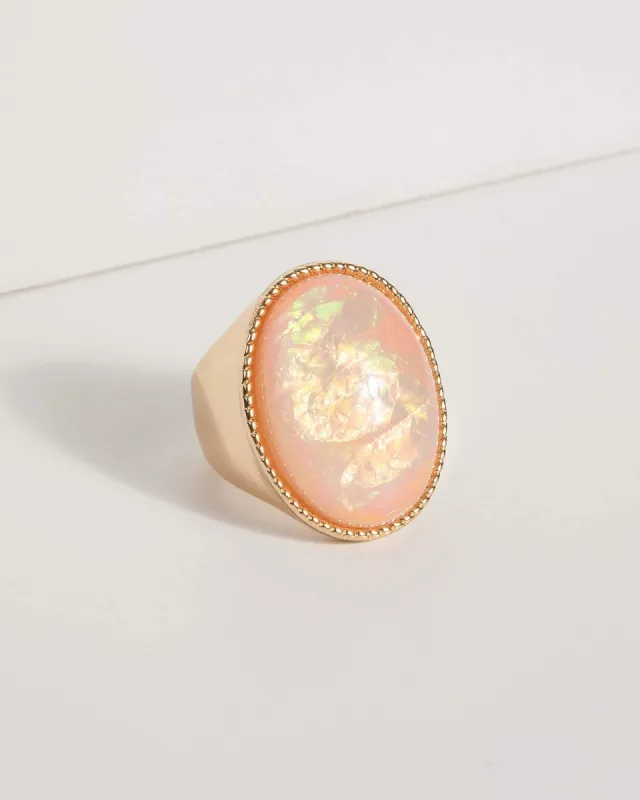 Pink Large Metallic Cocktail Ring sold by Collete Hayman