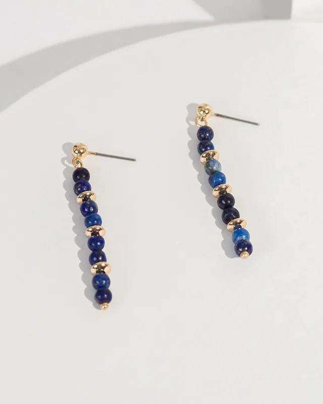 Navy Blue Crystal Drop Earrings sold by Collete Hayman