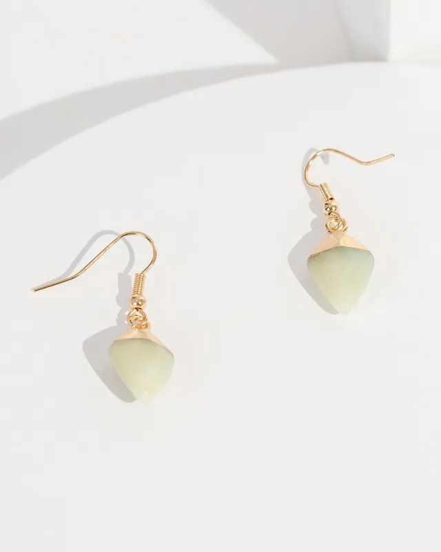 Green Painted Crystal Drop Earrings sold by Collete Hayman