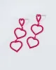 Burgundy Crystal Heart Drop Earrings sold by Collete Hayman