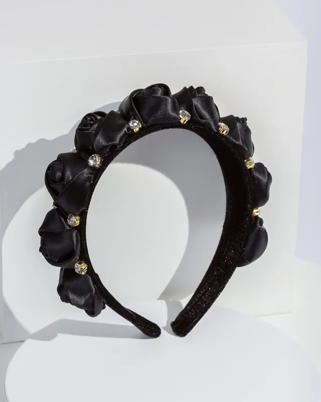 Black Rose Detail Headband sold by Collete Hayman