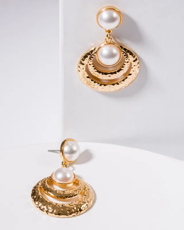 White Textured Pearls Statement Earrings sold by Collete Hayman