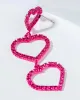 Burgundy Crystal Heart Drop Earrings sold by Collete Hayman