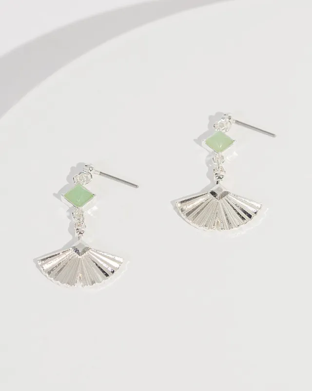 Green Fan Chain Drop Earrings sold by Collete Hayman