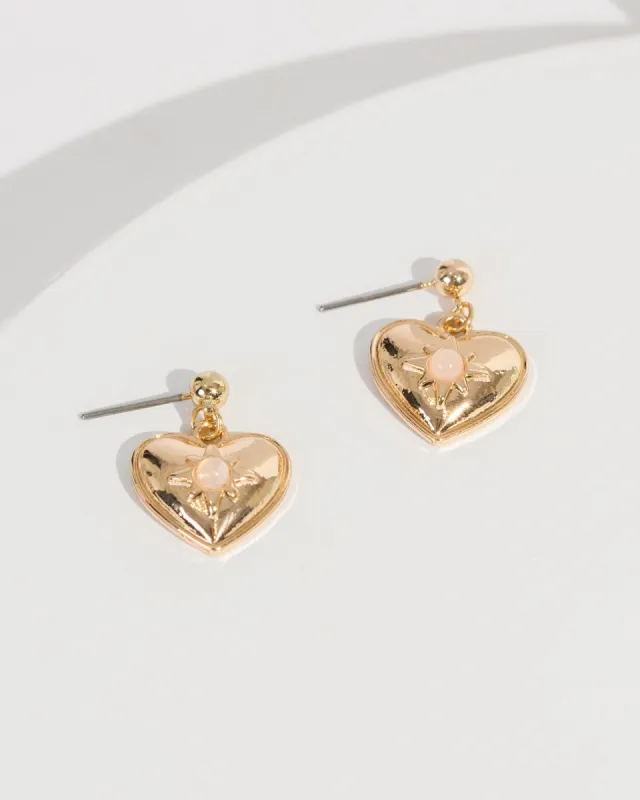 Pink Heart Drop Earrings sold by Collete Hayman