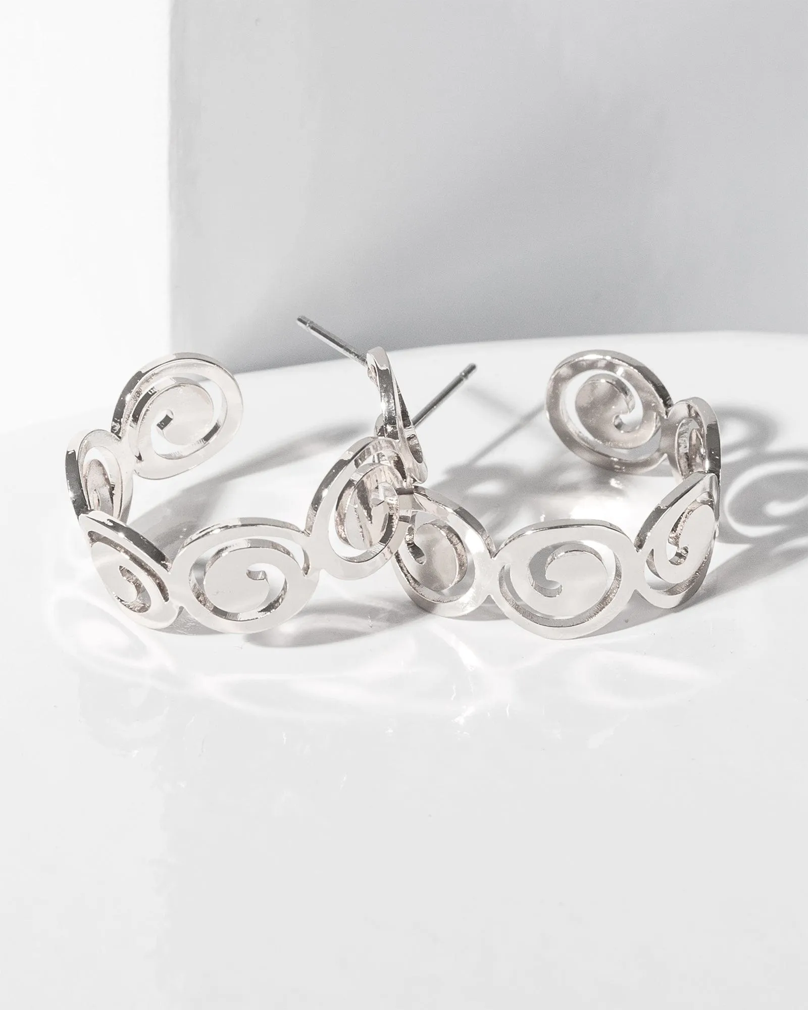 Silver Spiral Hoop Earrings sold by Collete Hayman product image thumbnail 2
