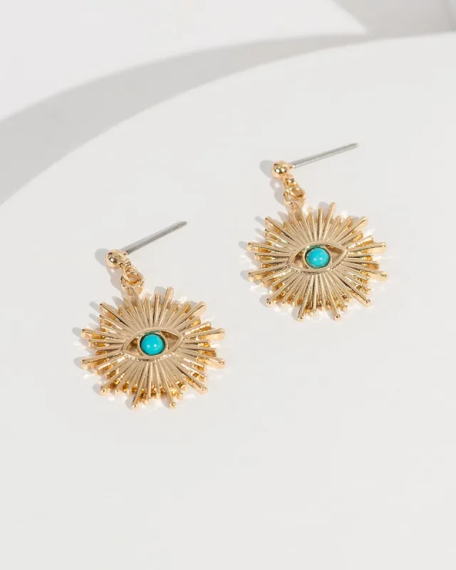 Blue Evil Eye Drop Earrings sold by Collete Hayman