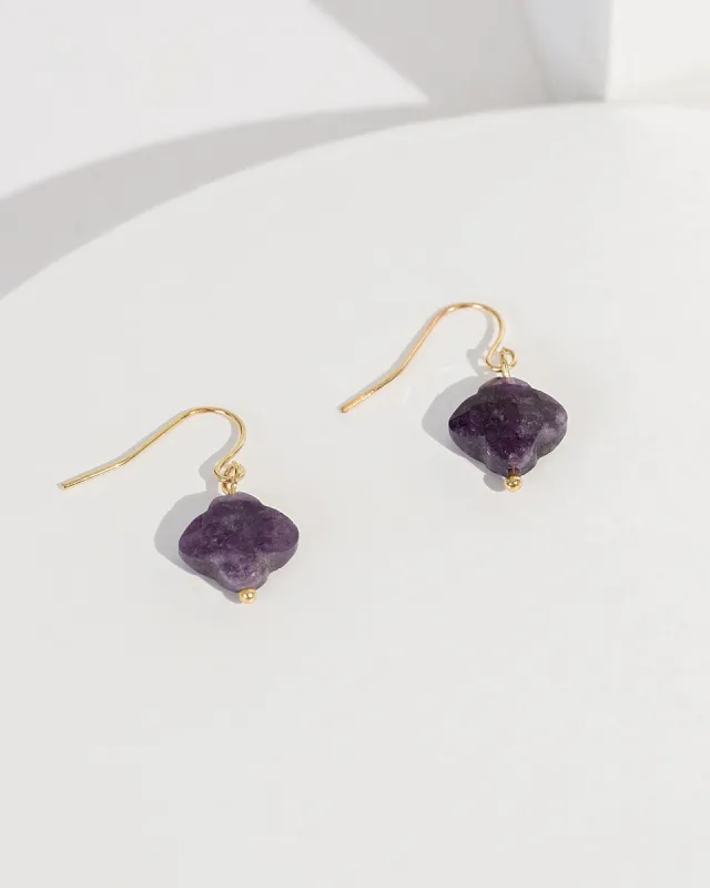 Purple Clover Hook Earrings sold by Collete Hayman