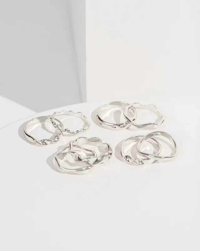 Silver Wavy Multi Ring Pack sold by Collete Hayman