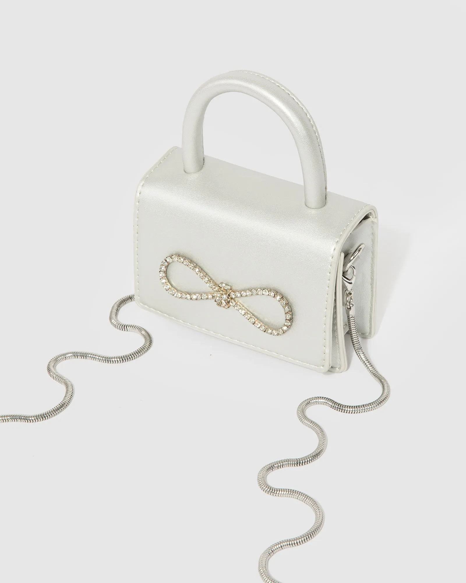 Silver Isabella Bow Mini Bag sold by Collete Hayman product image thumbnail 4