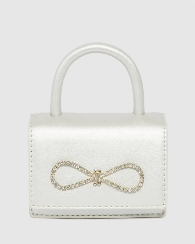 Silver Isabella Bow Mini Bag sold by Collete Hayman