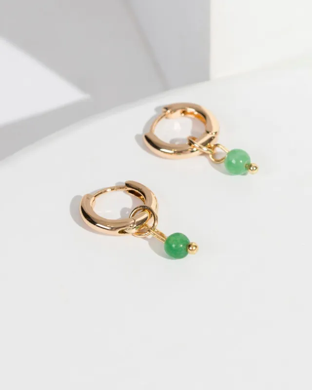Green Rectangle Hoop Earrings sold by Collete Hayman