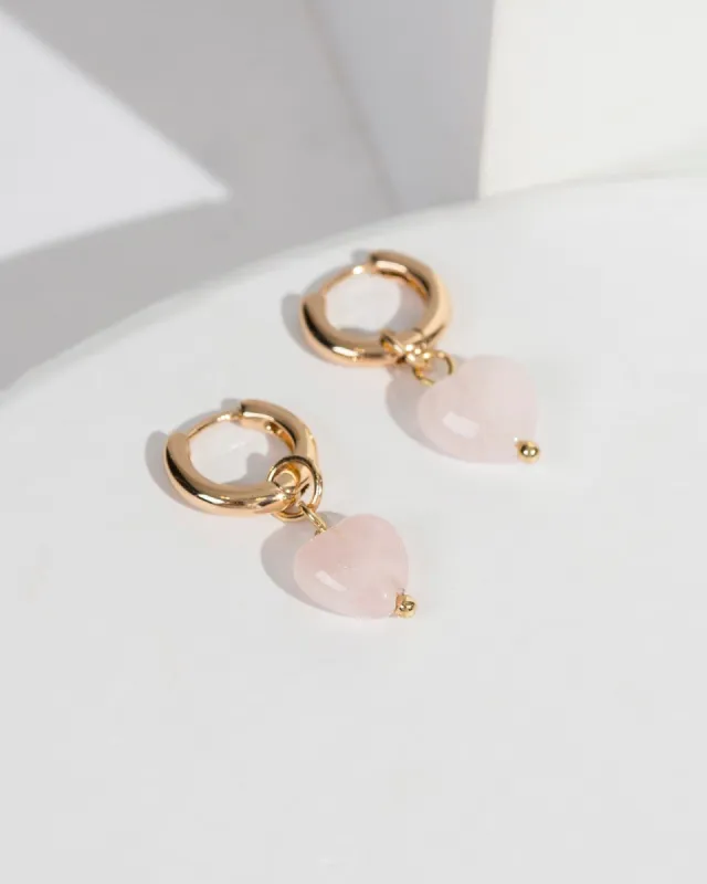 Pink Heart Huggie Hoop Earrings sold by Collete Hayman