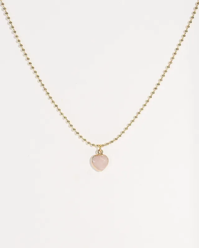 Pink Heart Ball Chain Necklace sold by Collete Hayman