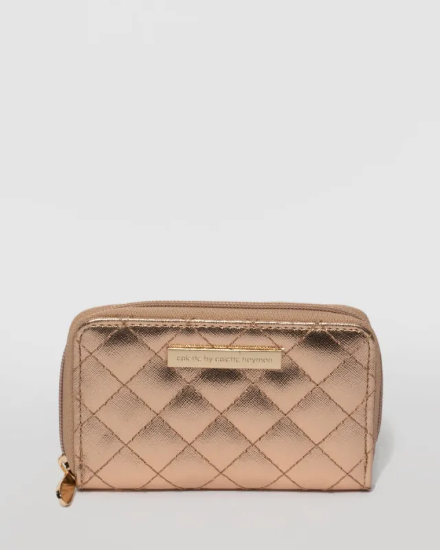 Rose Gold Tasha Quilt Wallet sold by Collete Hayman