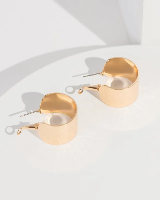 Gold Gold Texture Hoop Earrings sold by Collete Hayman