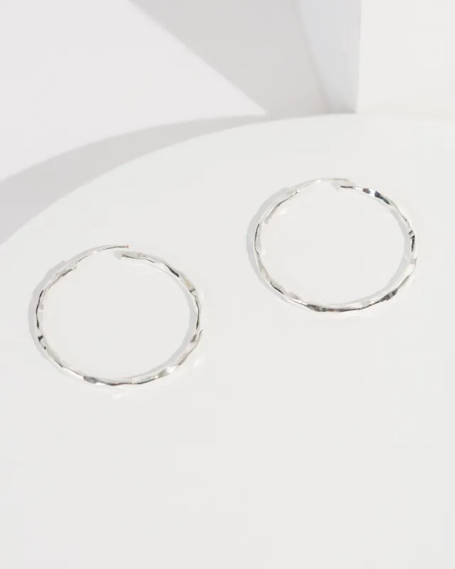 Silver Stripe Hoop Stud Earrings sold by Collete Hayman