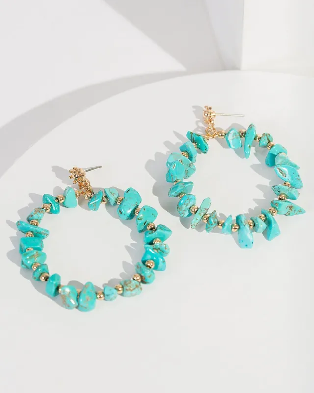 Blue Semi Precious Hoop Earrings sold by Collete Hayman