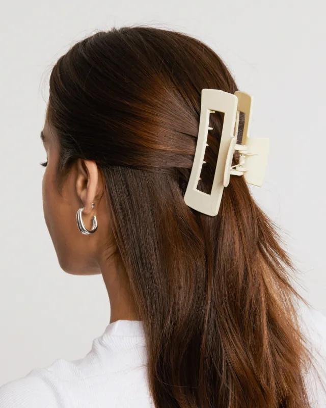 White Rectangle Matte Claw Clip sold by Collete Hayman