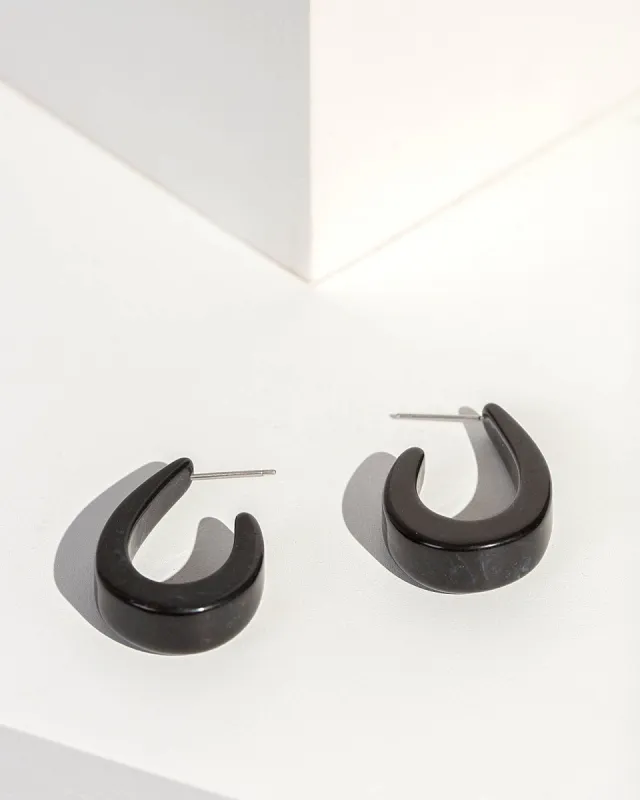 Black Acrylic Hoop Earrings sold by Collete Hayman