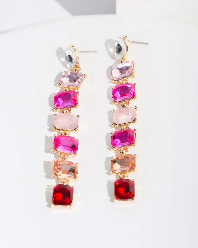Pink Crystals Drop Earrings sold by Collete Hayman