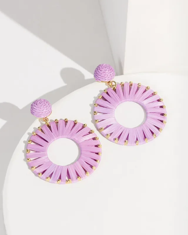 Purple Woven Hoop Earrings sold by Collete Hayman