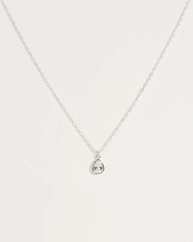 Silver Crystal Double Chain Necklace sold by Collete Hayman