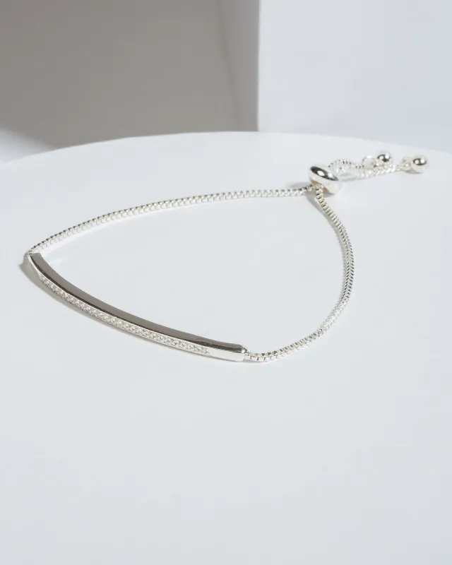 Silver Cubic Zirconia Crystal Plate Bracelet sold by Collete Hayman
