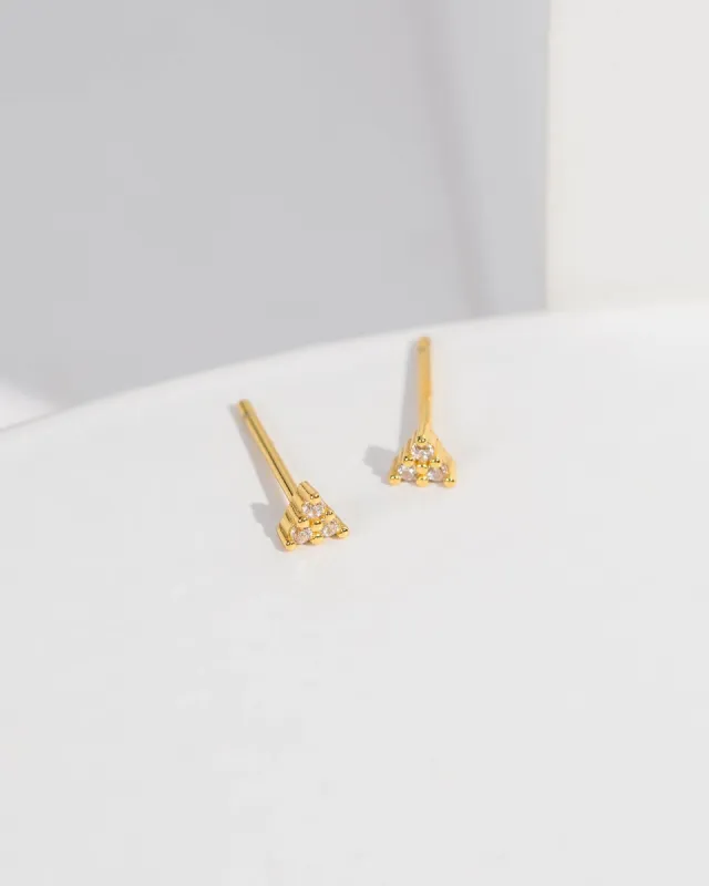 Gold Triangle Stud Earrings sold by Collete Hayman