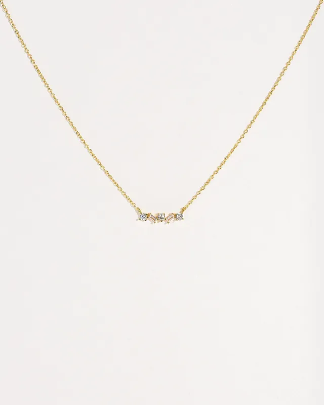 Gold Crystal Cluster Bar Necklace sold by Collete Hayman