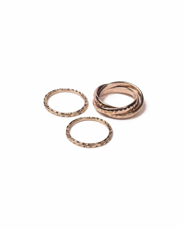 Gold Tone Russian Twist Ring Pack - Medium sold by Collete Hayman