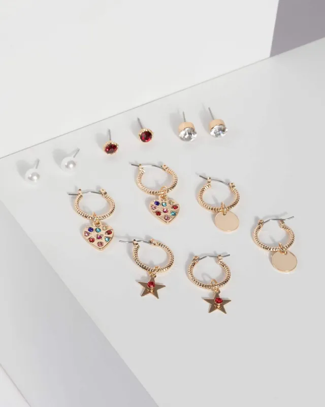 Multi Star and Hearts Earring Set sold by Collete Hayman