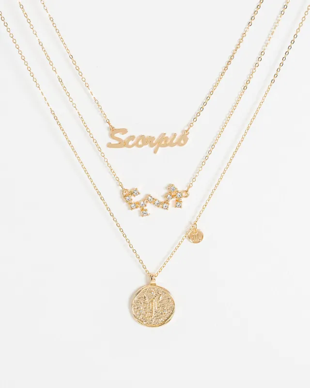 Gold Scorpio Zodiac Necklace sold by Collete Hayman