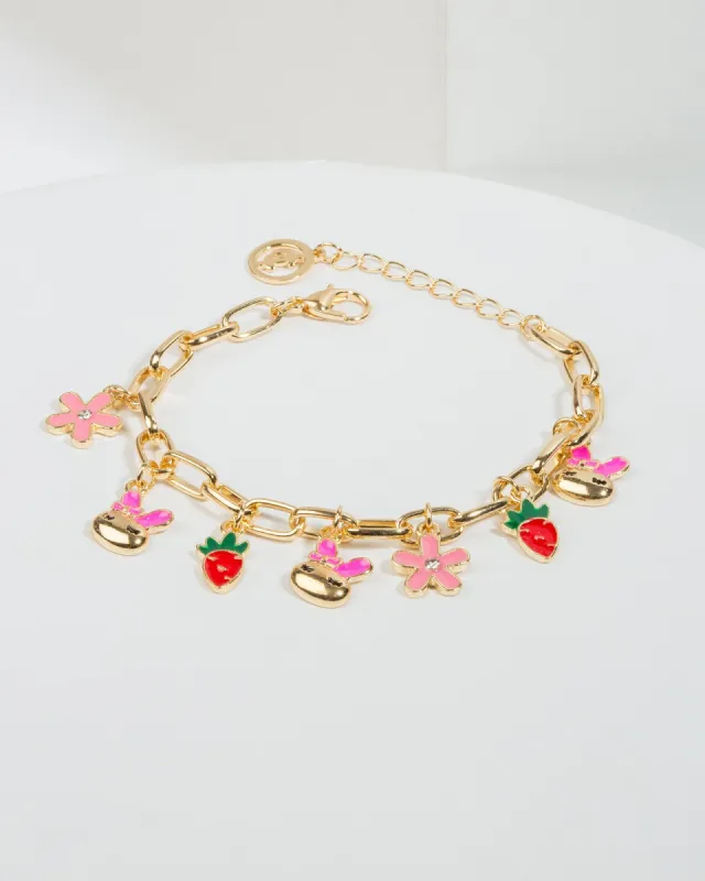 Multi Bunny And Flower Charm Bracelet sold by Collete Hayman