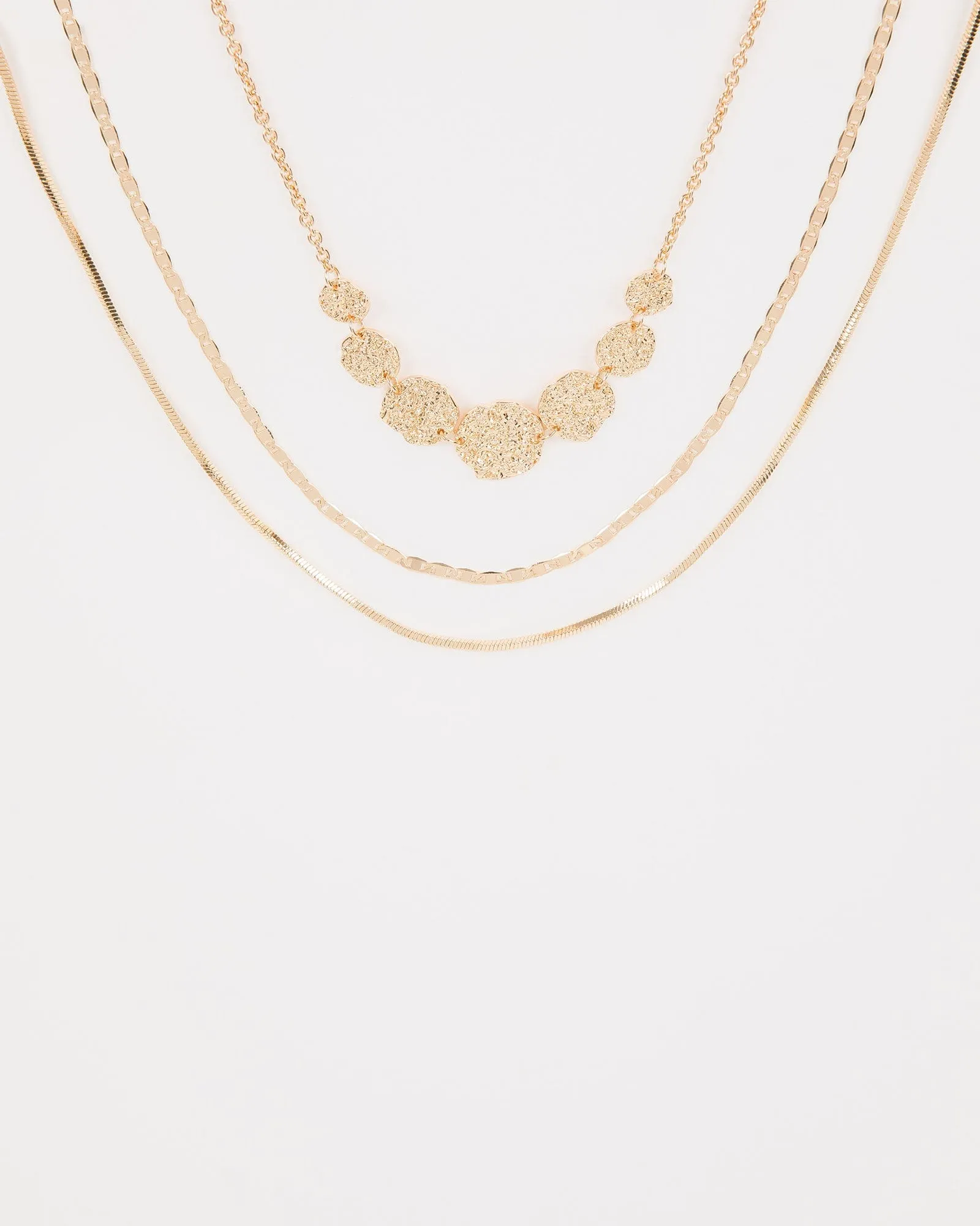 Gold Textured Necklace Pack sold by Collete Hayman
