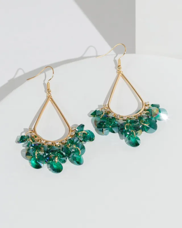 Green Crystal Frame Earrings sold by Collete Hayman