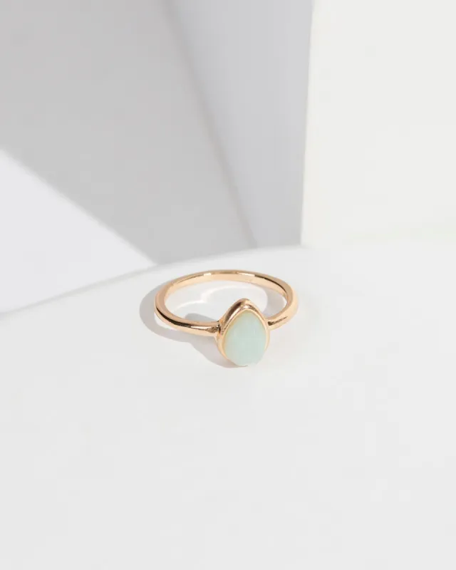 Green Tear Crystal Organic Band Ring sold by Collete Hayman