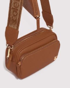 Tan Amalia Webbing Crossbody Bag sold by Collete Hayman