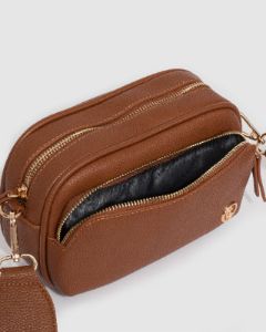 Tan Amalia Webbing Crossbody Bag sold by Collete Hayman
