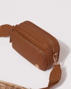 Tan Amalia Webbing Crossbody Bag sold by Collete Hayman