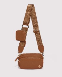 Tan Amalia Webbing Crossbody Bag sold by Collete Hayman