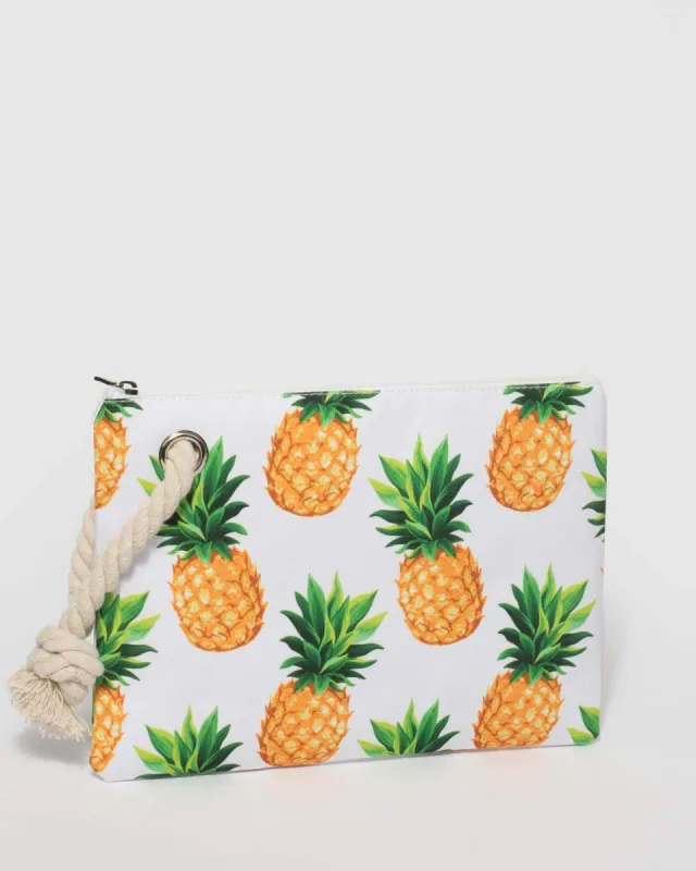 Multi Colour Pineapple Summer Beach Pouch sold by Collete Hayman