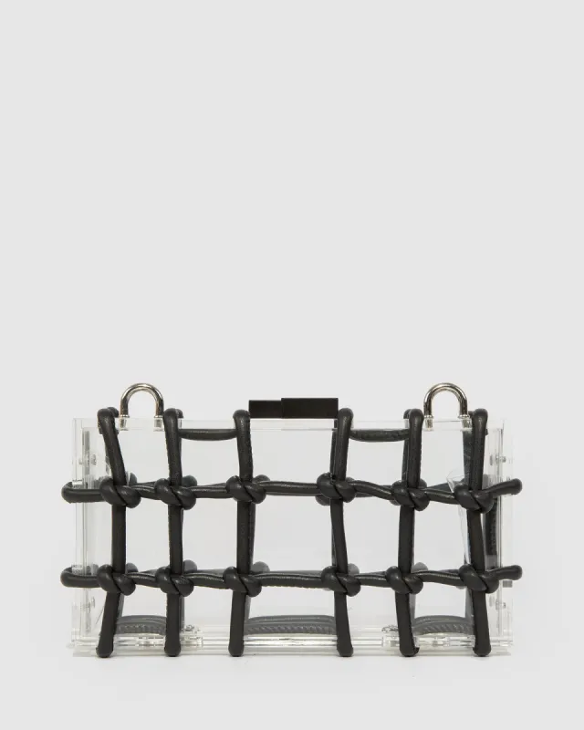 Black Ava Rope Hardcase Clutch Bag sold by Collete Hayman