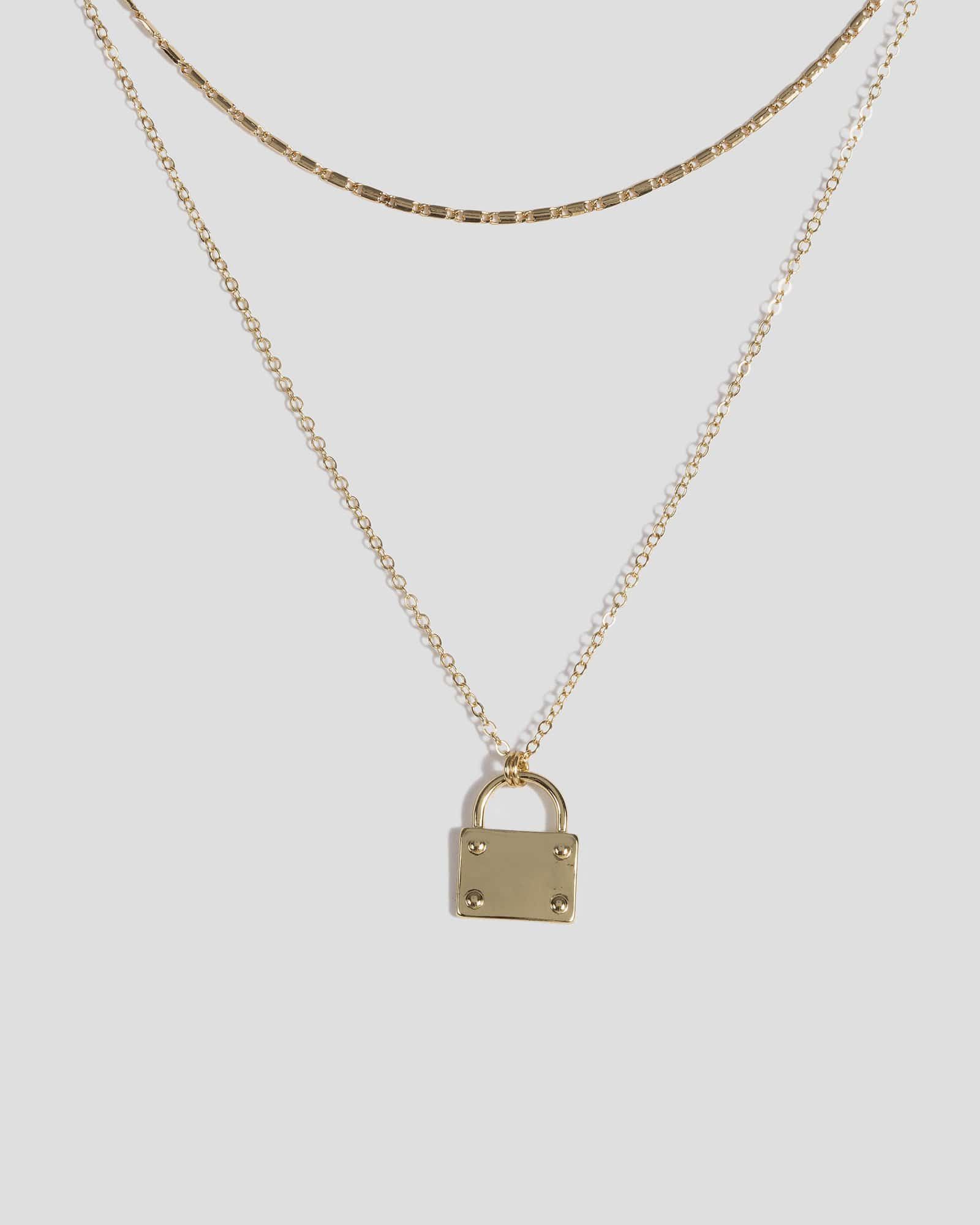 Gold Padlock Chain Necklace sold by Collete Hayman
