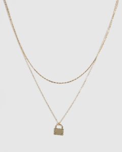 Gold Padlock Chain Necklace sold by Collete Hayman