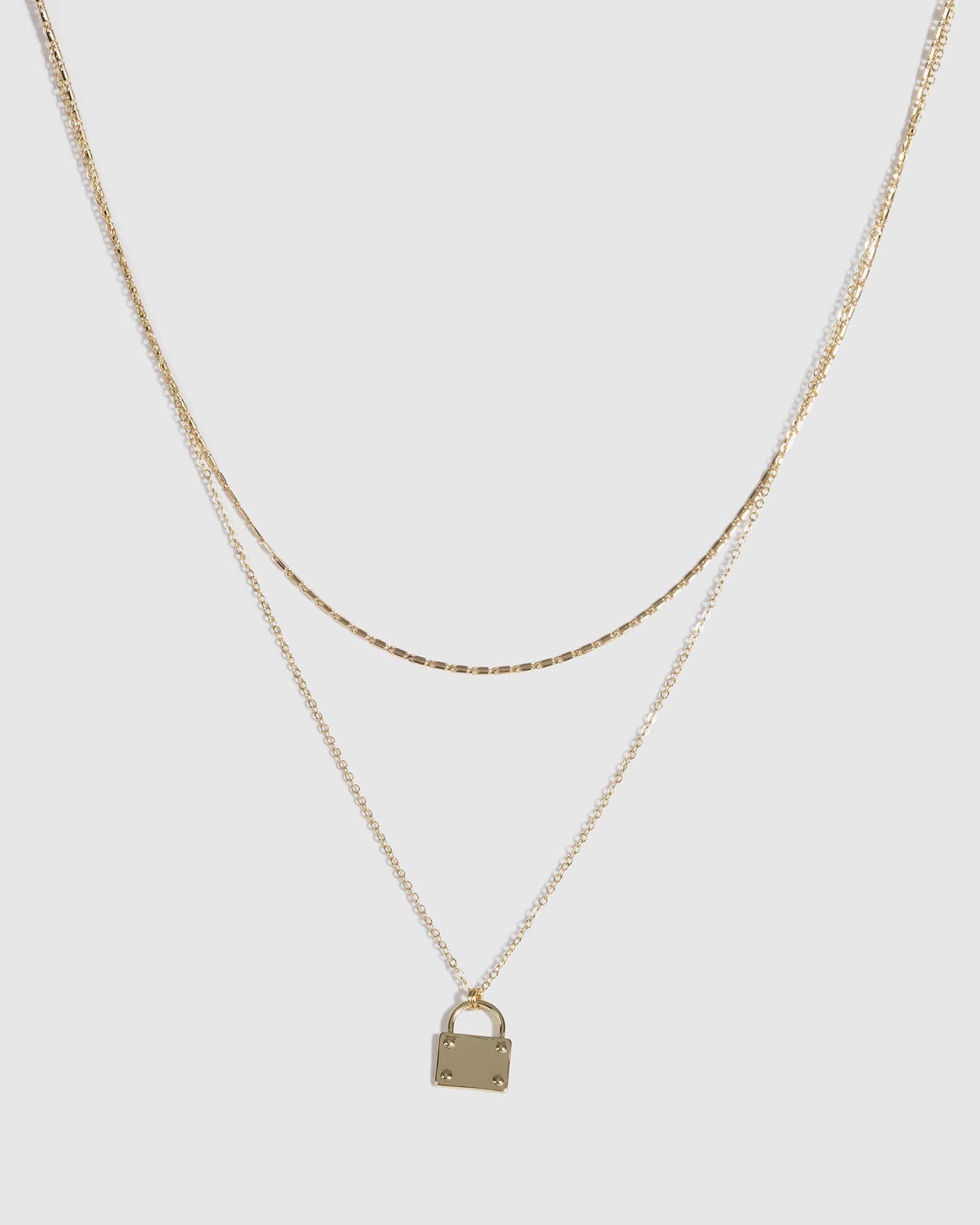 Gold Padlock Chain Necklace sold by Collete Hayman product image thumbnail 2