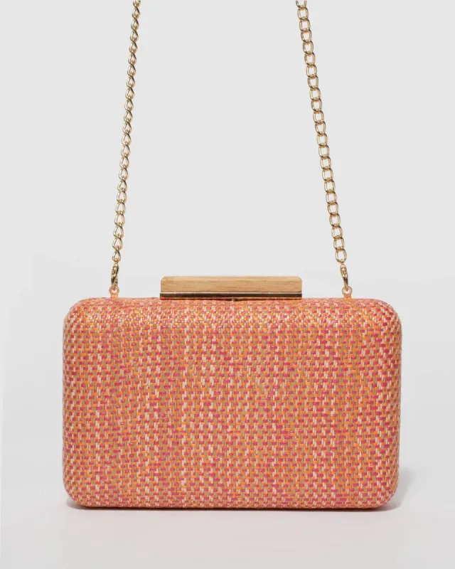 Red Weave Adie Hardcase Clutch Bag sold by Collete Hayman