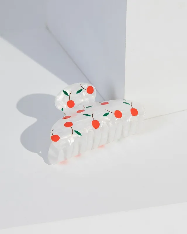Multi Colour Cherry Acrylic Claw Clip sold by Collete Hayman