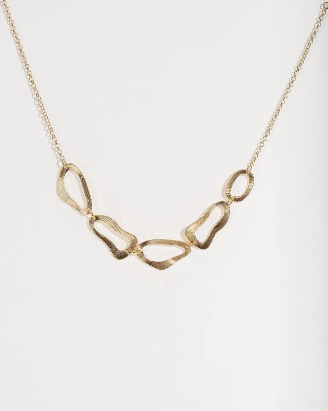 Gold Organic Textural Metal Necklace sold by Collete Hayman